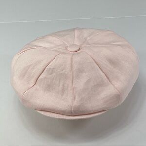 CAPAS NY Linen Cap / Beret / Hat Pink Large USA Made NEW